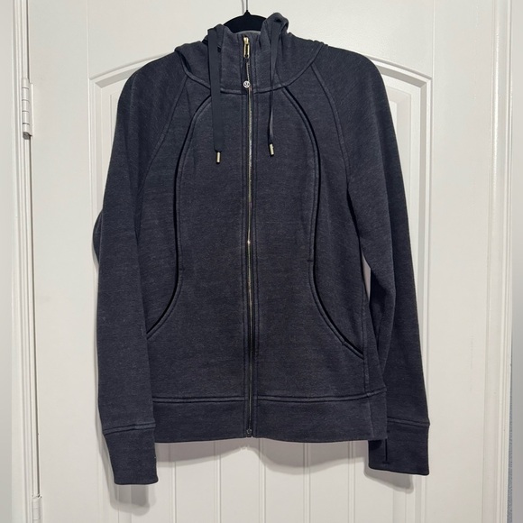 lululemon athletica Tops - Lululemon Scuba Hoodie *Plush Heathered Core Black / Black